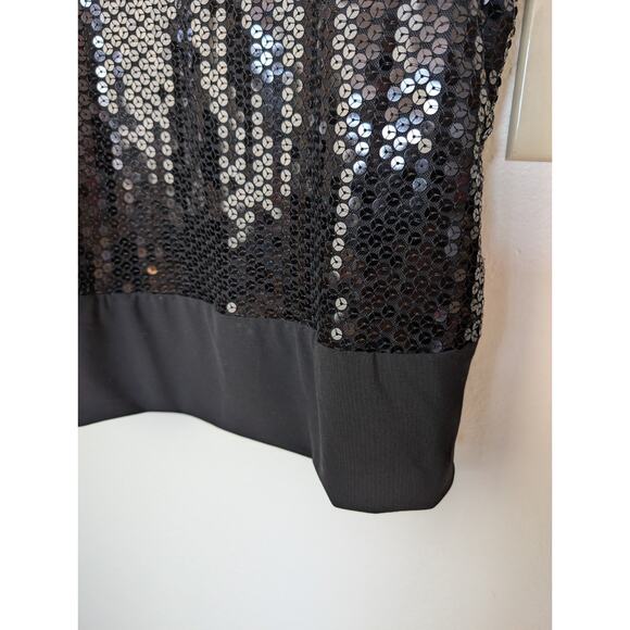 Vintage-Inspired Worthington Black Sequin Tank Top | Glam Party Sleeveless... - Picture 4 of 7